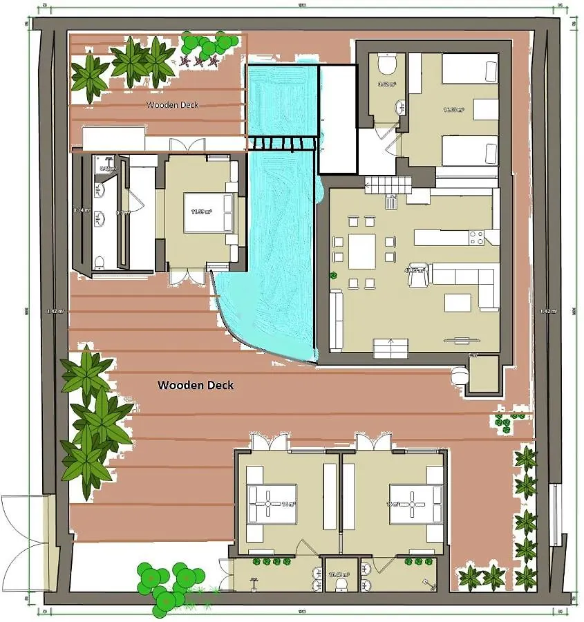 Apartment 4 Bedroom Family Villa -Danumaya Villa Seminyak Indonesia